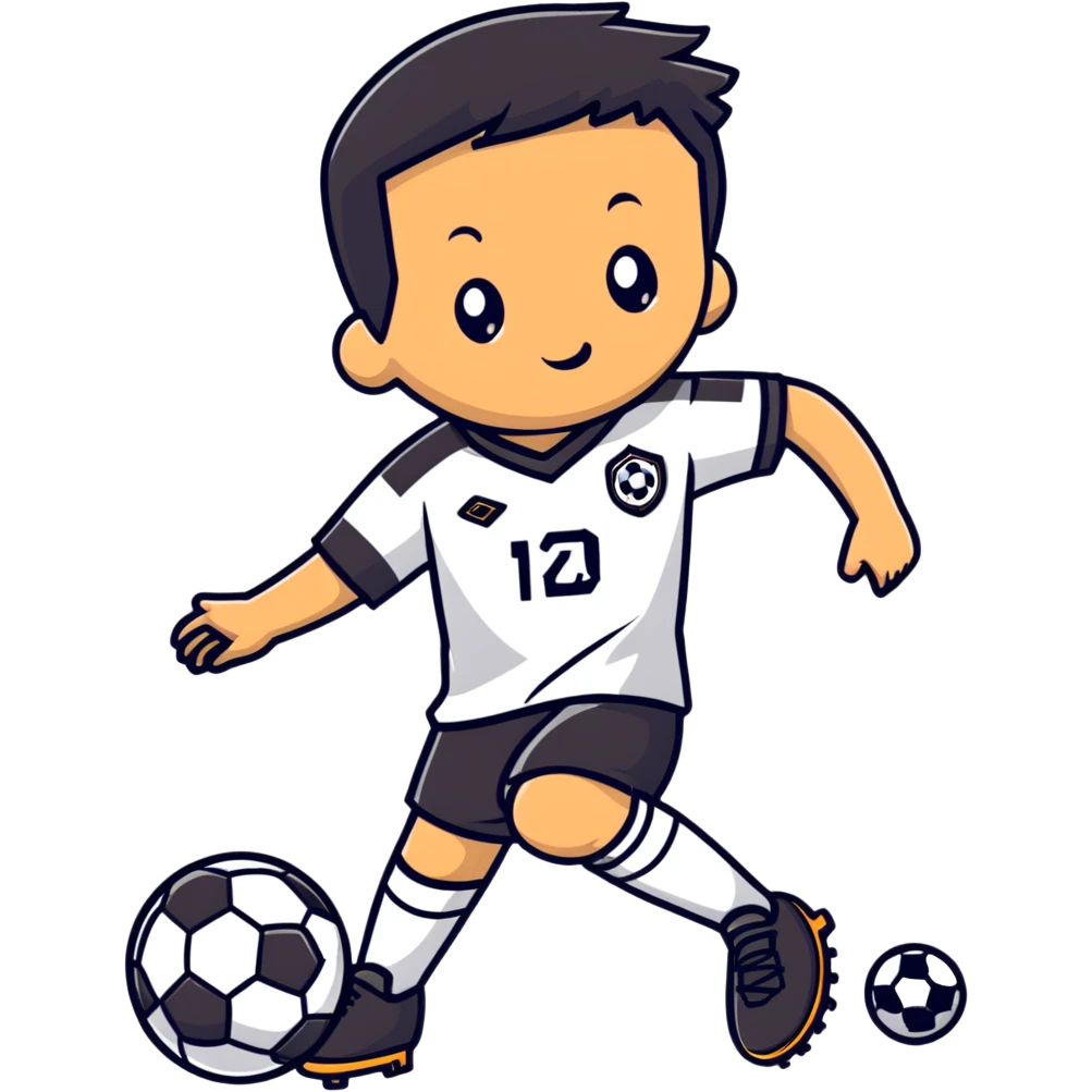 kid soccer player with ball emoji