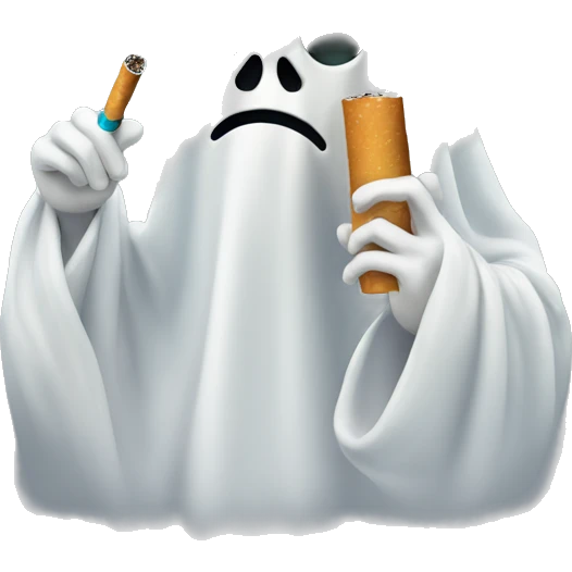A ghost smoking a cigarette emoji