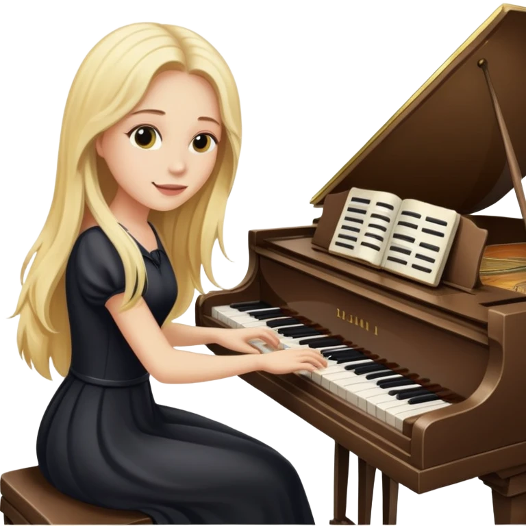 woman with long blonde hair playing the piano emoji
