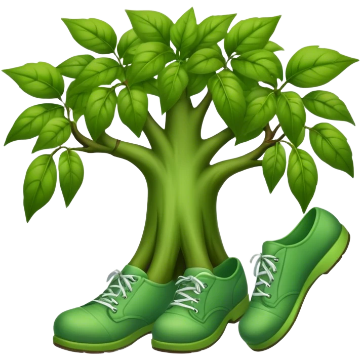 A tree plant with hands and shoes emoji