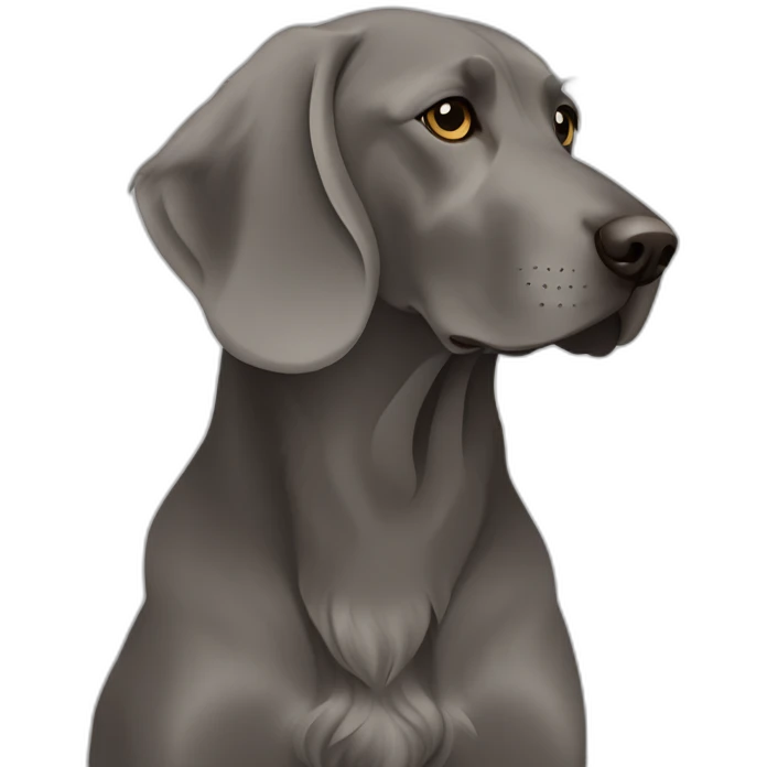longhair weimaraner profile silhouet emoji