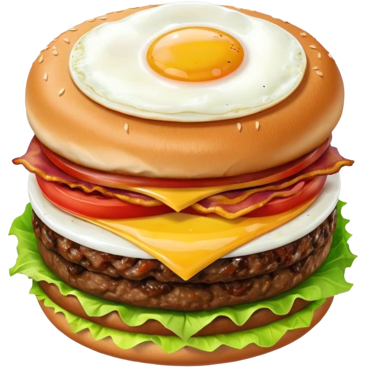 can you make me a breakfast item mixed into a lunch item? so like half burger half breakfast sandwhich. can you make the half be vertical so left side is breakfast sandwhich and right side is a burger emoji