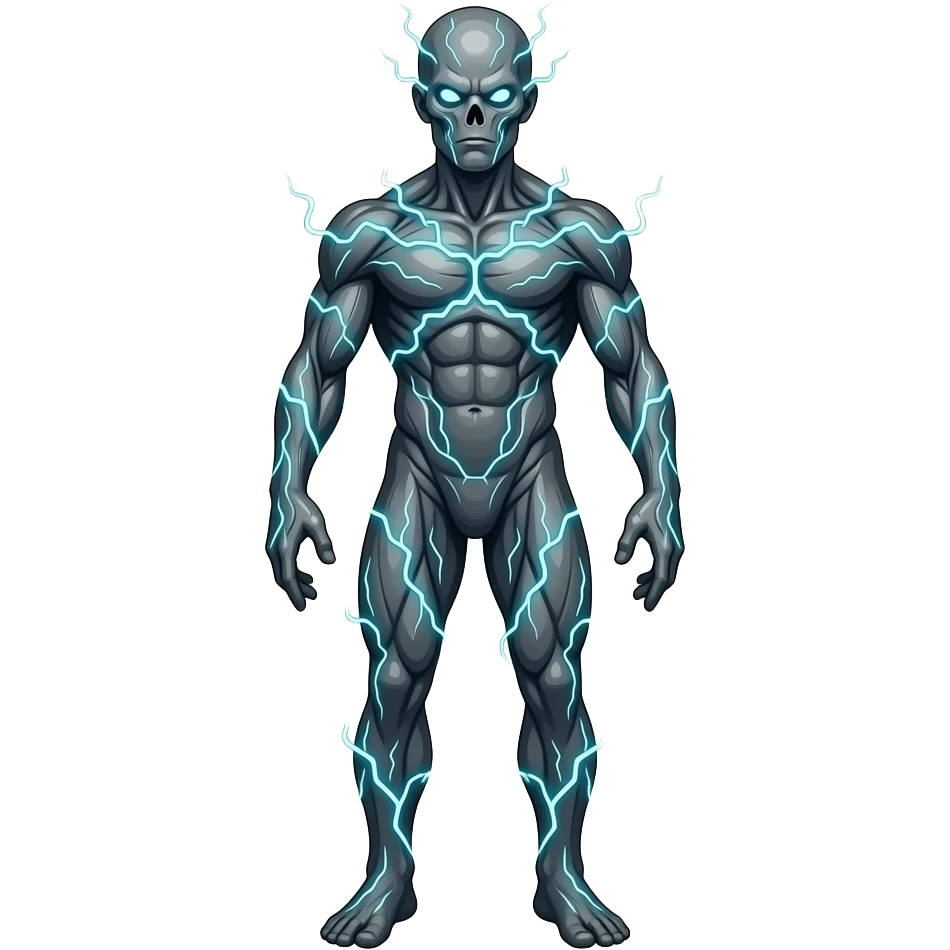 Electric Creature like curent is leaking from every where in the body emoji