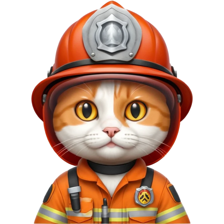 Cat in firefighter suit emoji