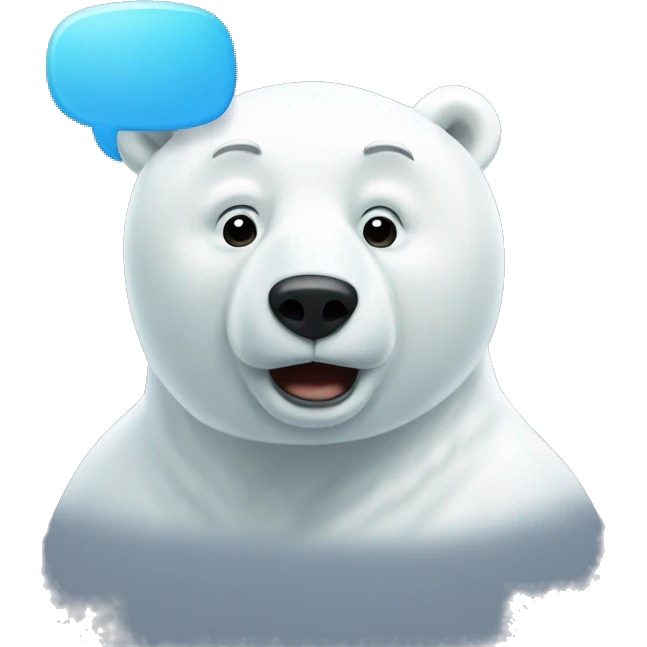 Polar bear with a thought bubble emoji