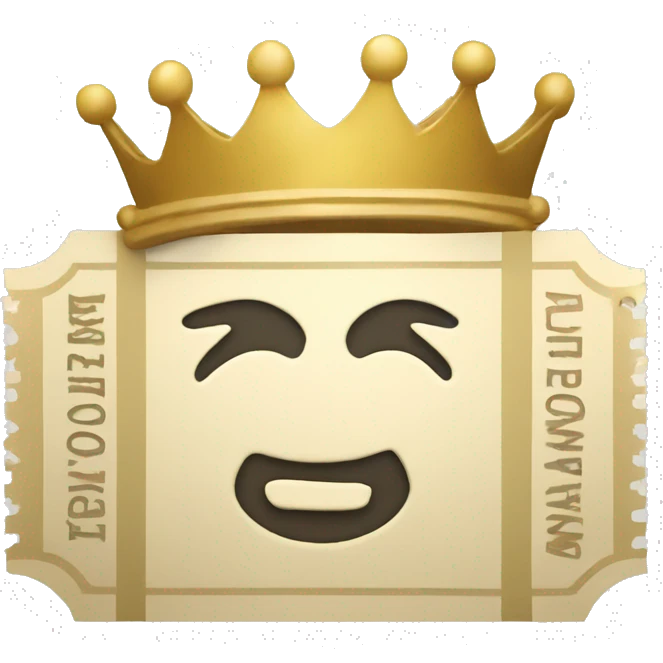 ticket, a crown, with a star emoji