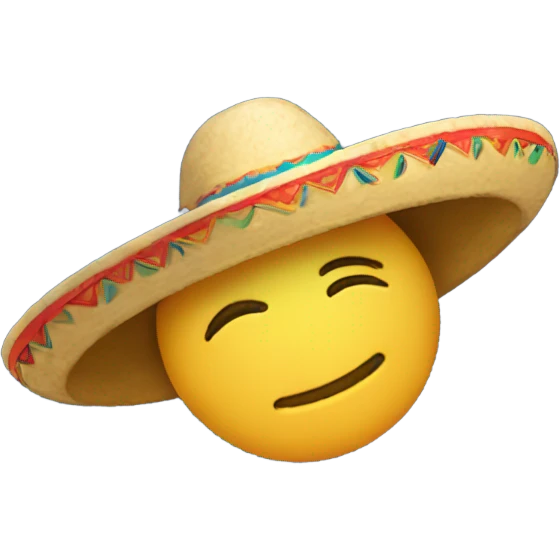 Moon wearing sombrero emoji