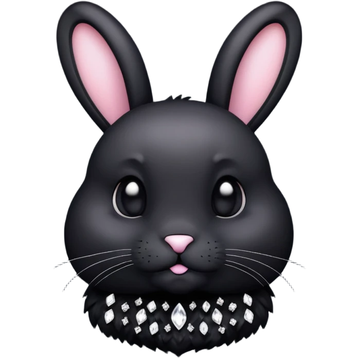 Bunny with black cristals emoji