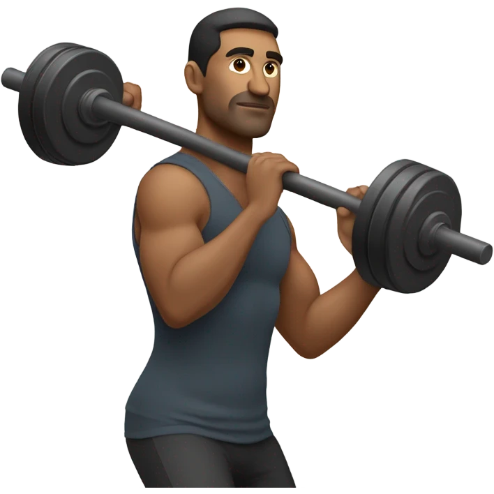guy doing squats with squatbar emoji