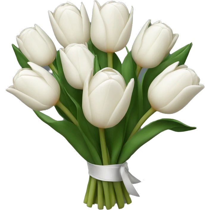 White Tulip Rose Bouquet emoji