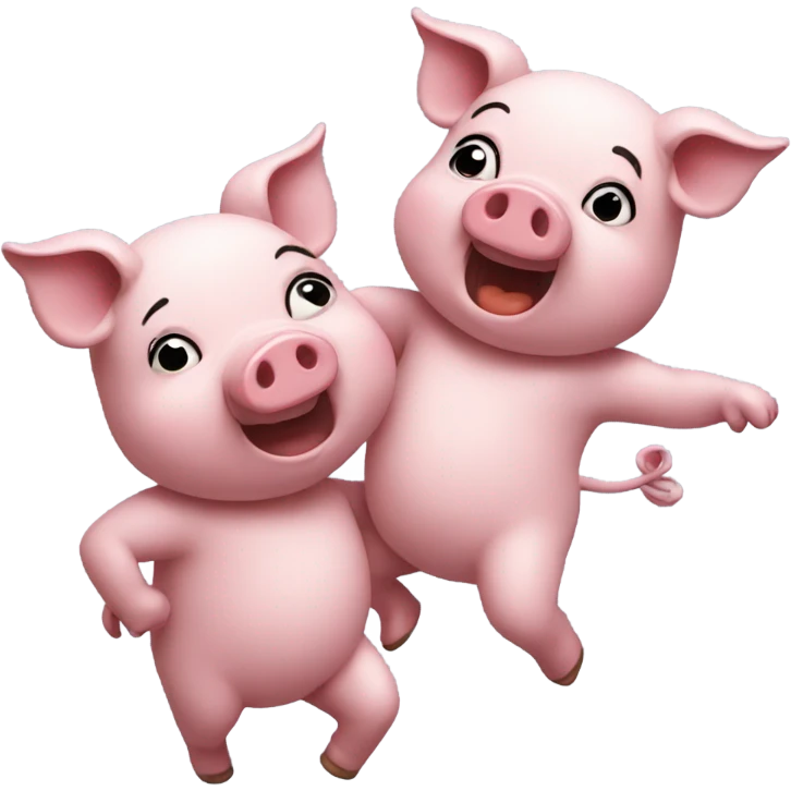 2 pigs dancing emoji