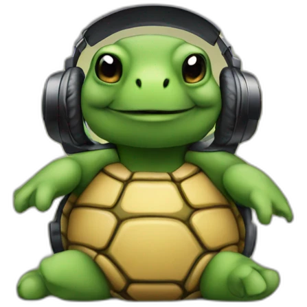 a trutle as a dj emoji