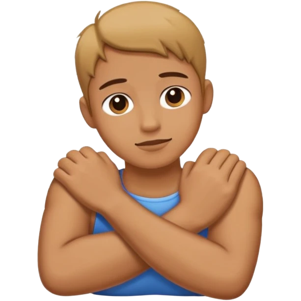 Person cross Arm holding neck emoji