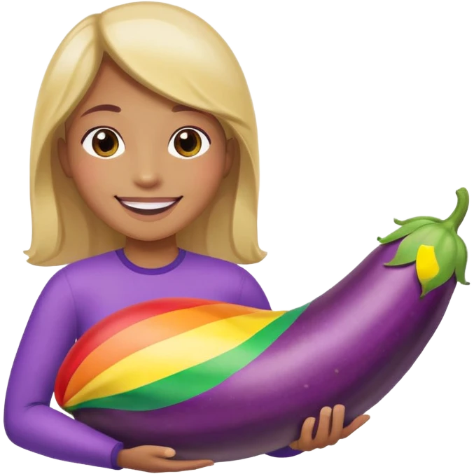 gay emoji with big egpplant emoji
