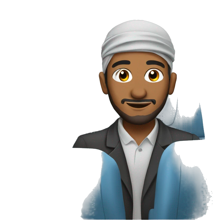 A Muslim man flying a plane emoji