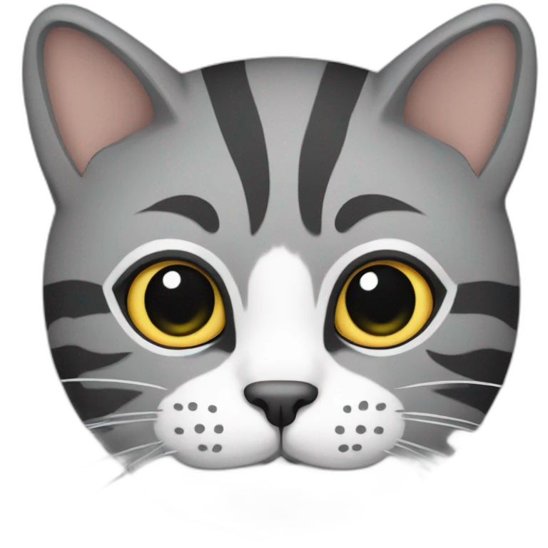 grey cat with stripes male emoji
