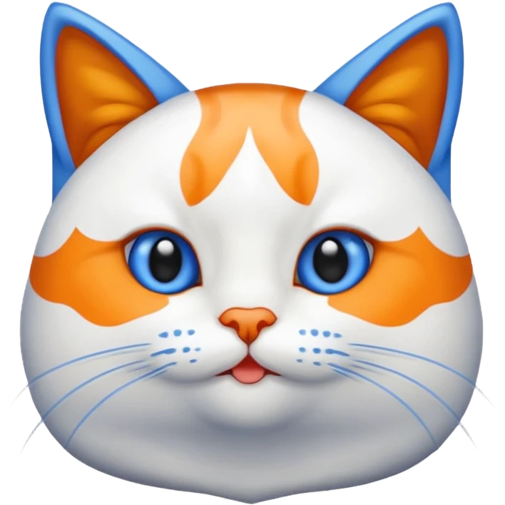 gatito blanco con manchas naranjas y ojos azules emoji