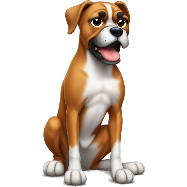 Dog boxer farting emoji