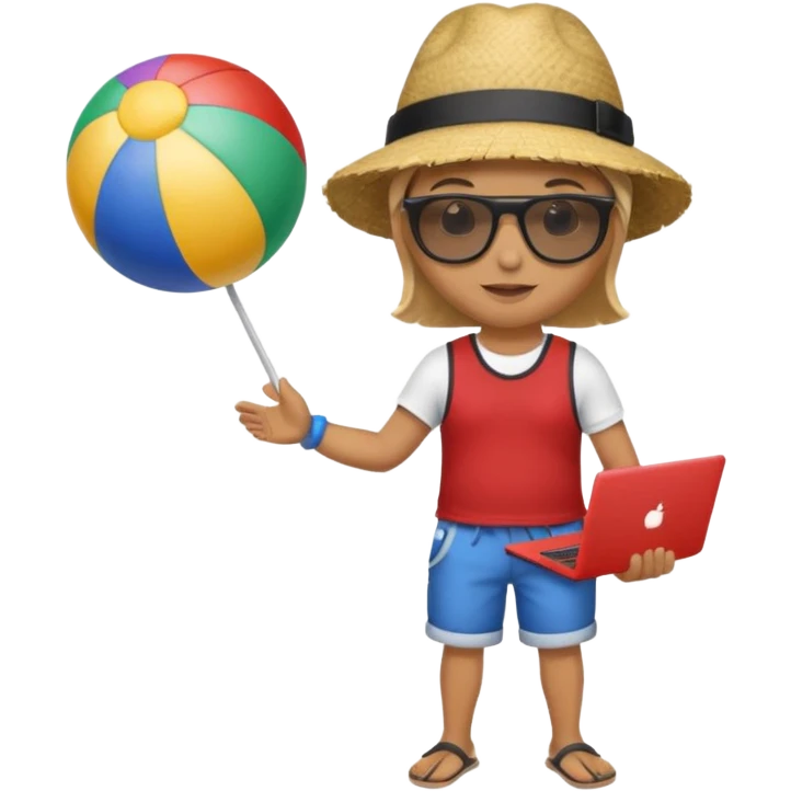Woker+ Beach ball + laptop emoji