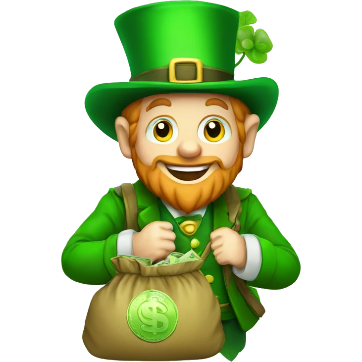leprechaun with bag of money emoji
