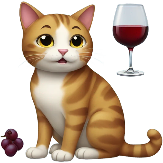 Cat drinking wine emoji