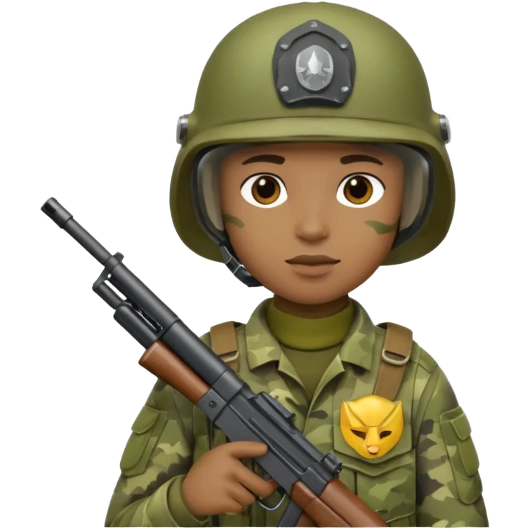 военный с автоматом emoji