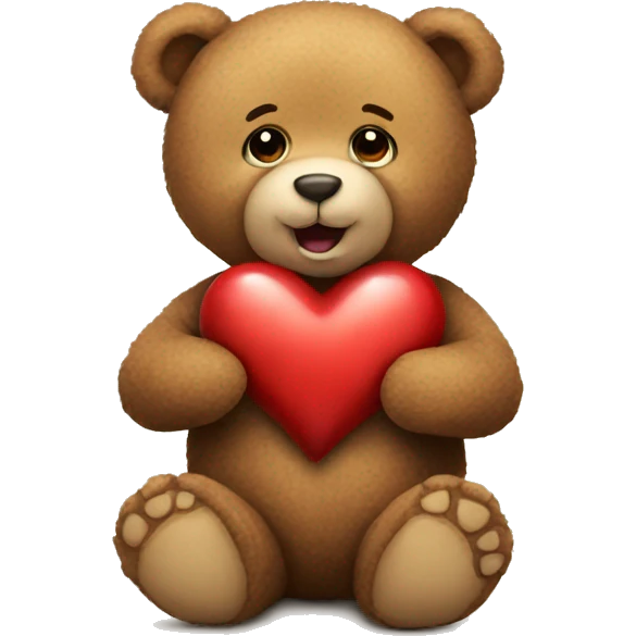 Teddy bear with heart emoji