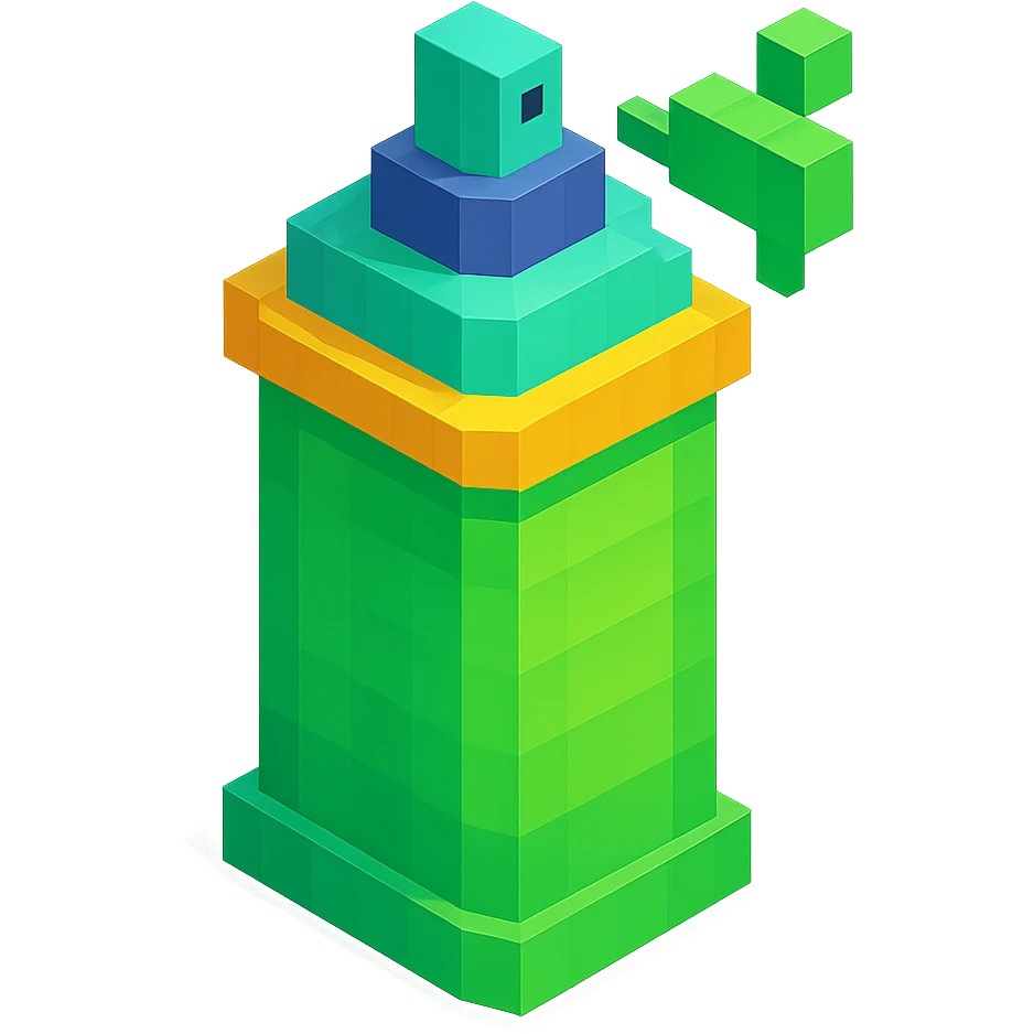 voxel style isometric spray paint can, green color emoji