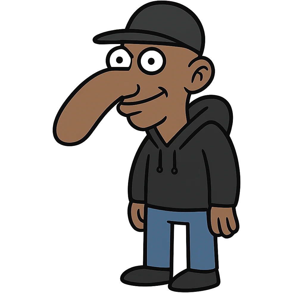 Quandale Dingle meme character, simple, clean, modern illustration emoji
