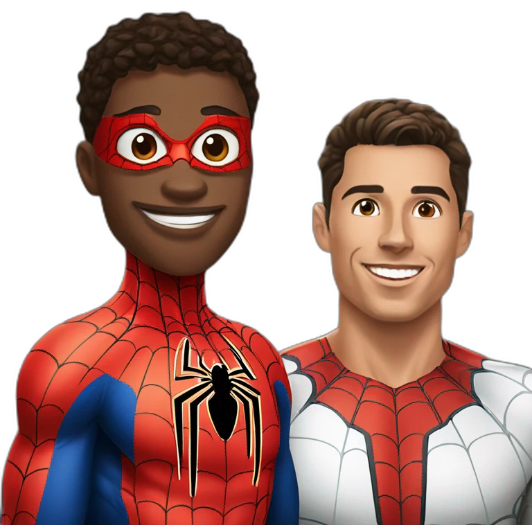 spiderman qui tape ronaldo emoji