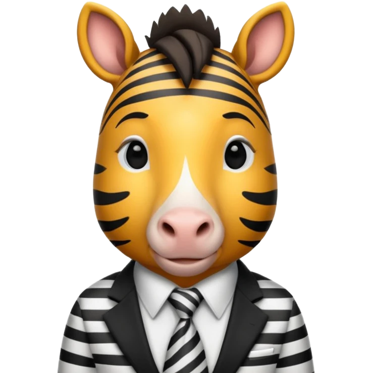 zebra with tie emoji