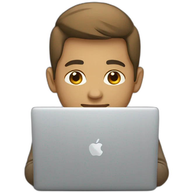 developer on mac laptop light skin tone emoji