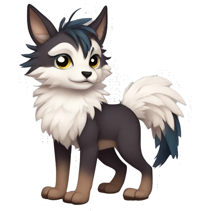 Cool cute Kawaii edgy fantasy shiny animal  fursona Fionbri by griffsnuff & LiLaiRa & Falvie full body emoji