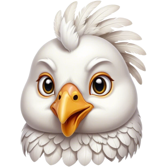 cute white hen portrait  emoji