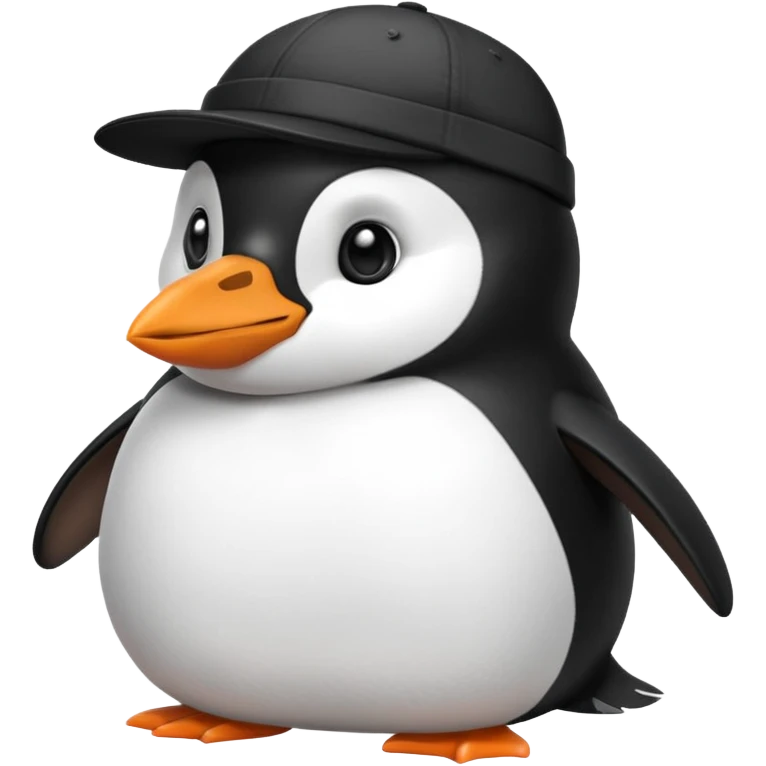 Un pingüino con gorra emoji