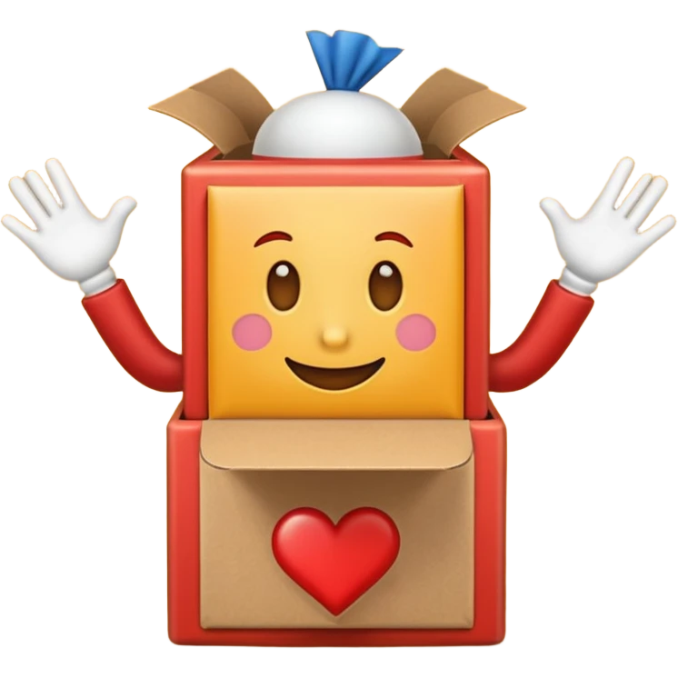 Create an emoji I DONT WANT IT TO BE A JACK IN THE BOX, imagine it is a round face with hands turning a jack in the box that isnt actually there emoji