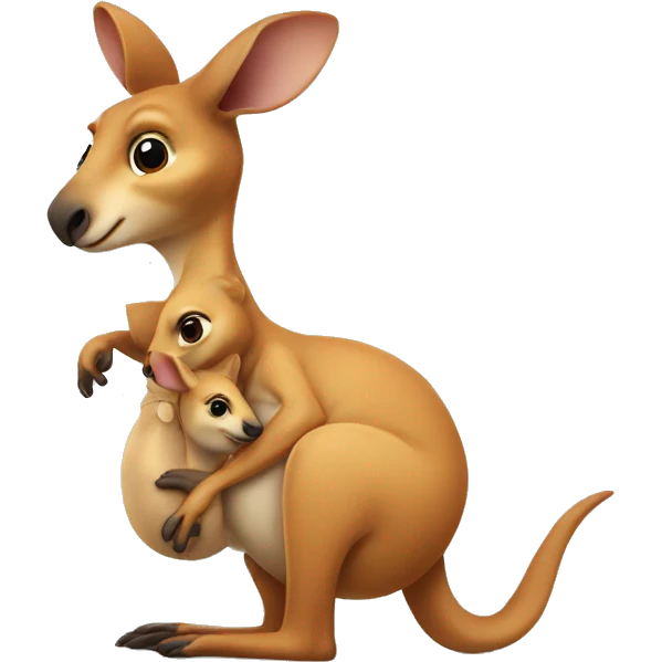 kangaroo with a baby in its pouch emoji