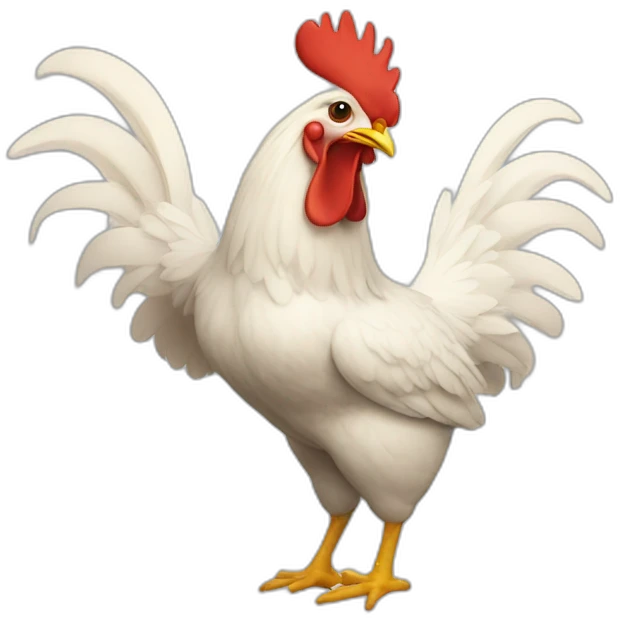Chicken wave emoji