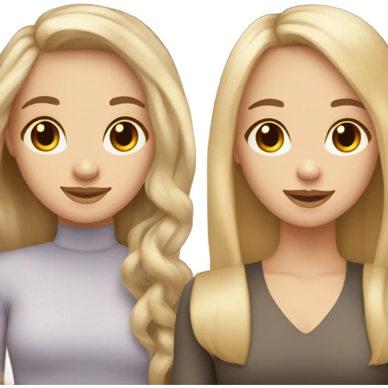 make 3 friends with light skin and hair one blonde, second brown hair, third brunette emoji