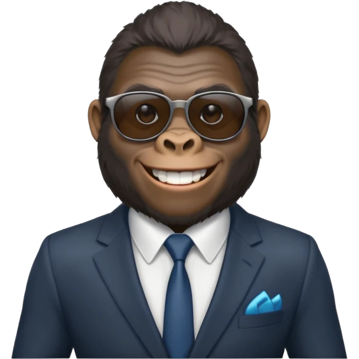 Gorilla wearing suits sunglasses emoji