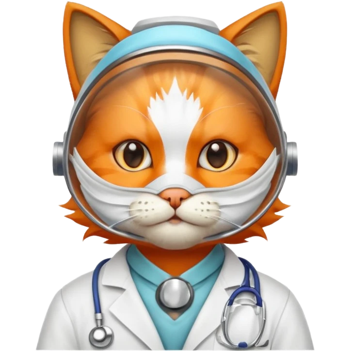 doctor cat, dust mask emoji