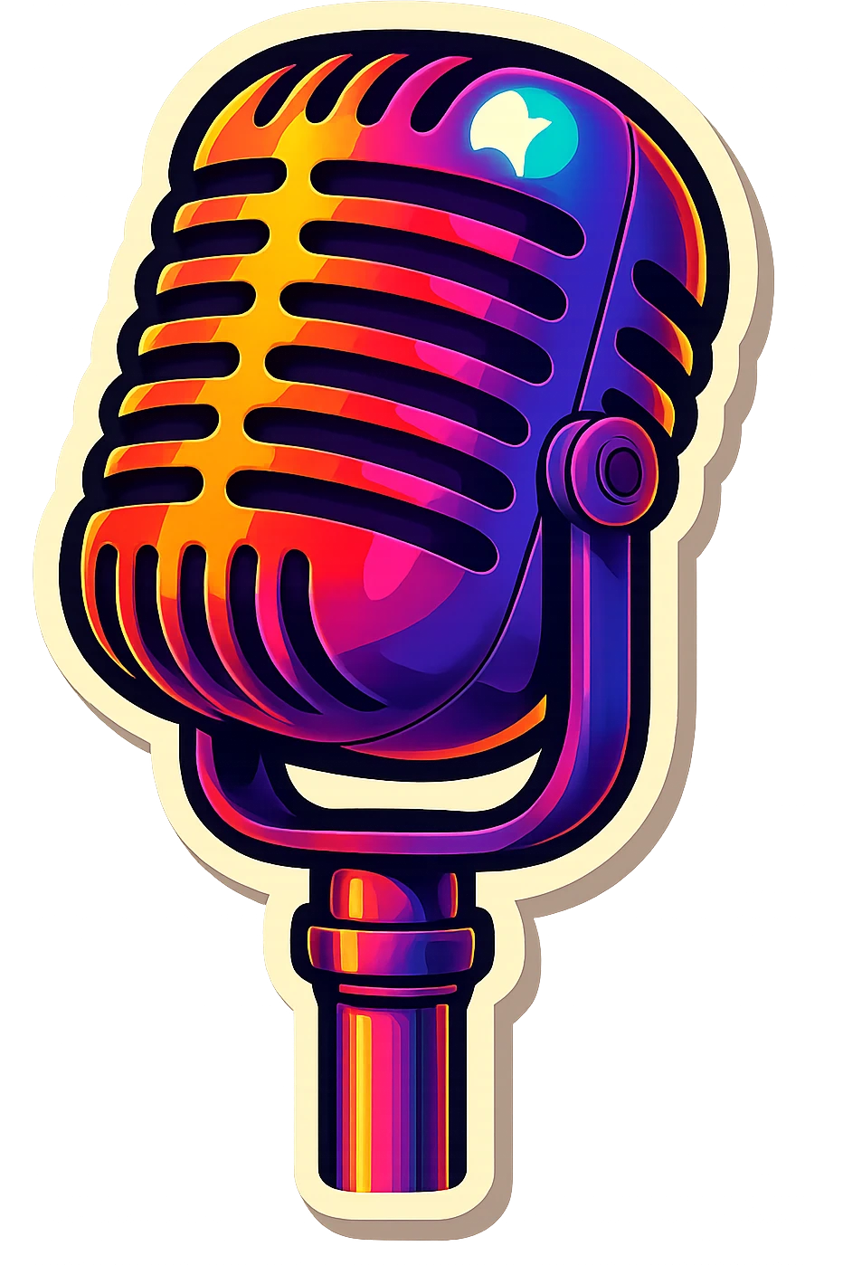 Make the microphone wireless, keep the retro, classic look with vintage colors and style. emoji
