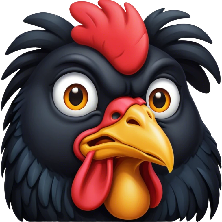 Black rooster face emoji