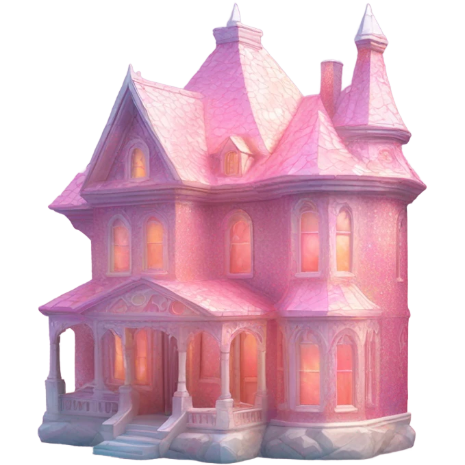 Pink opal house with glitter  emoji