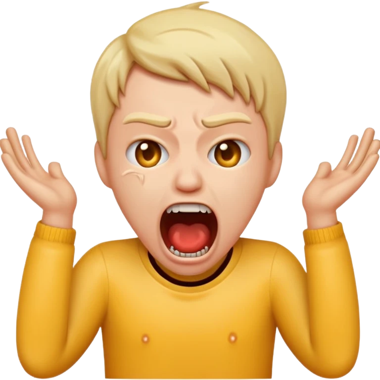 An iPhone emoji of someone screaming while choking themselves  emoji
