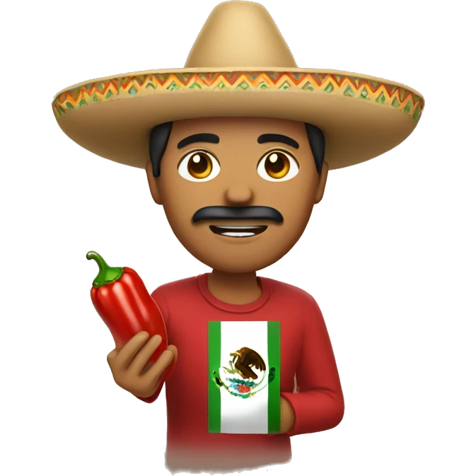mexican holding a chilly pepper emoji