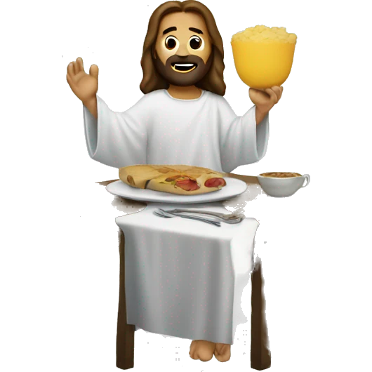 Jesus at a table emoji