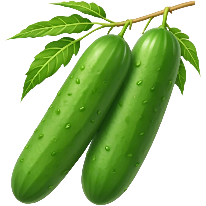 2 cucumbers hanging on palm branch emoji