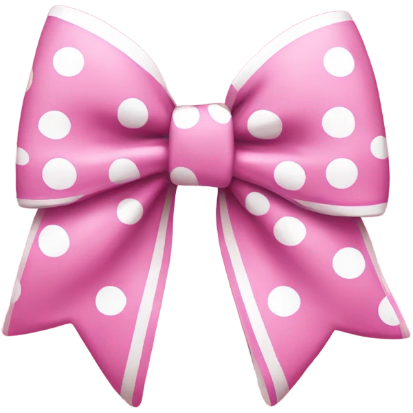 Pink bow with white polka dots  emoji