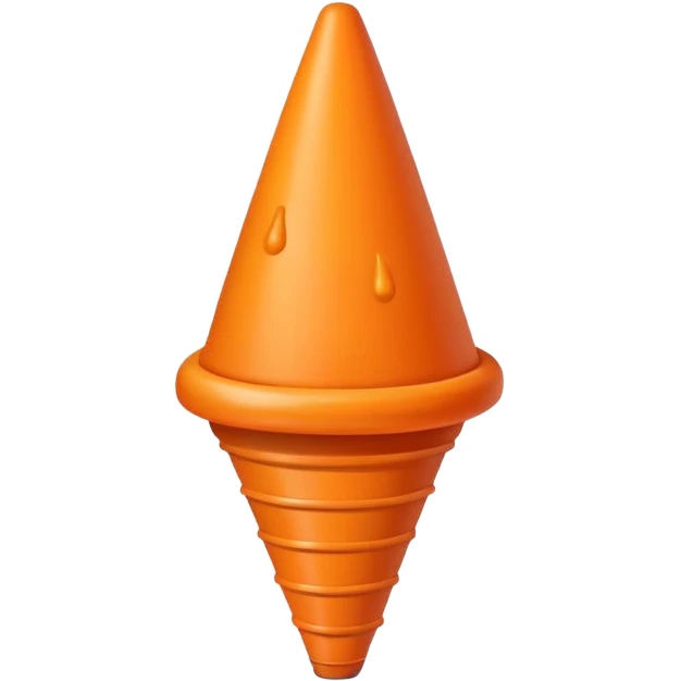 Flying orange cone 6 legs emoji